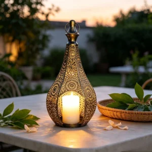 Carved Iron Lantern