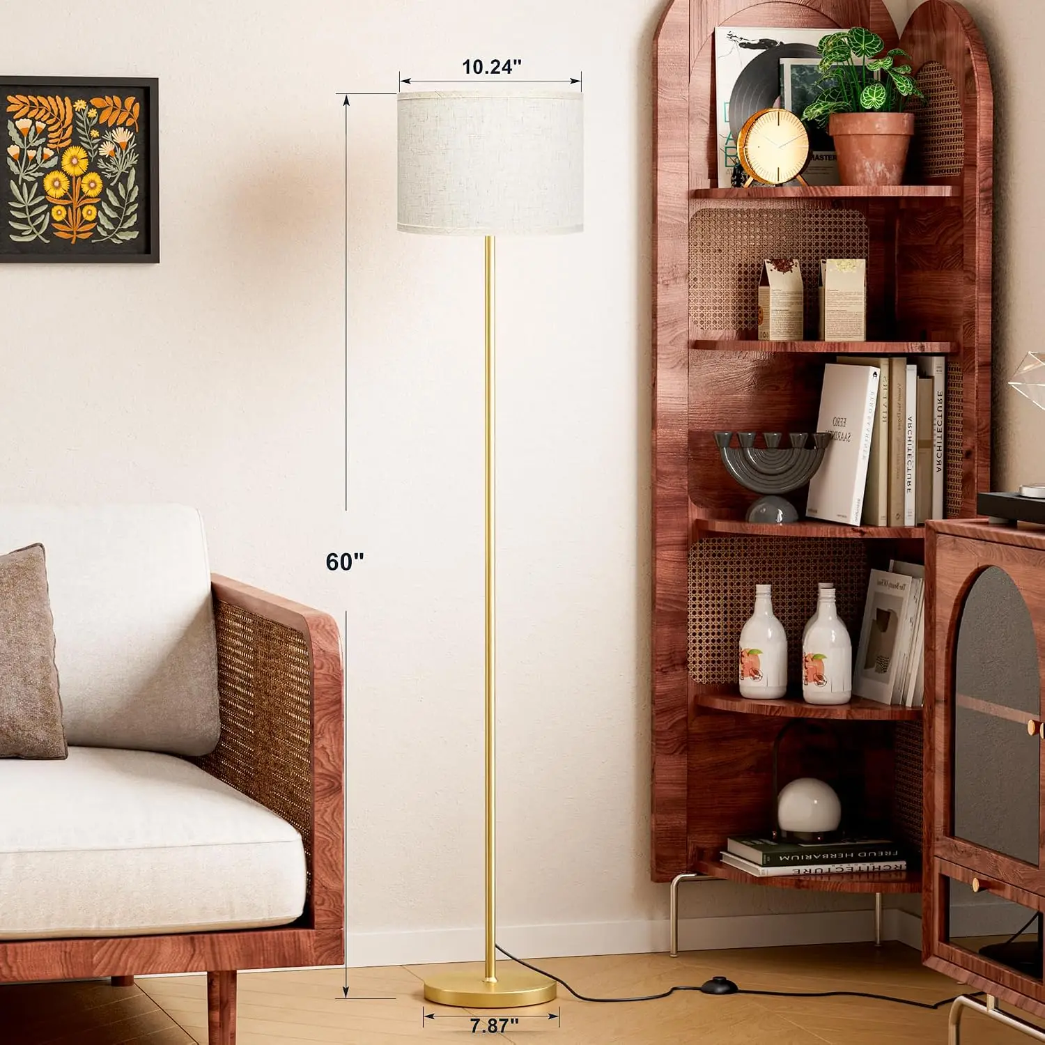 Tall Gold Lamp - Image 2