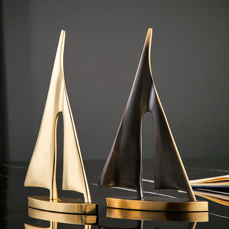Geometric Sailboat Sculpture - Image 2