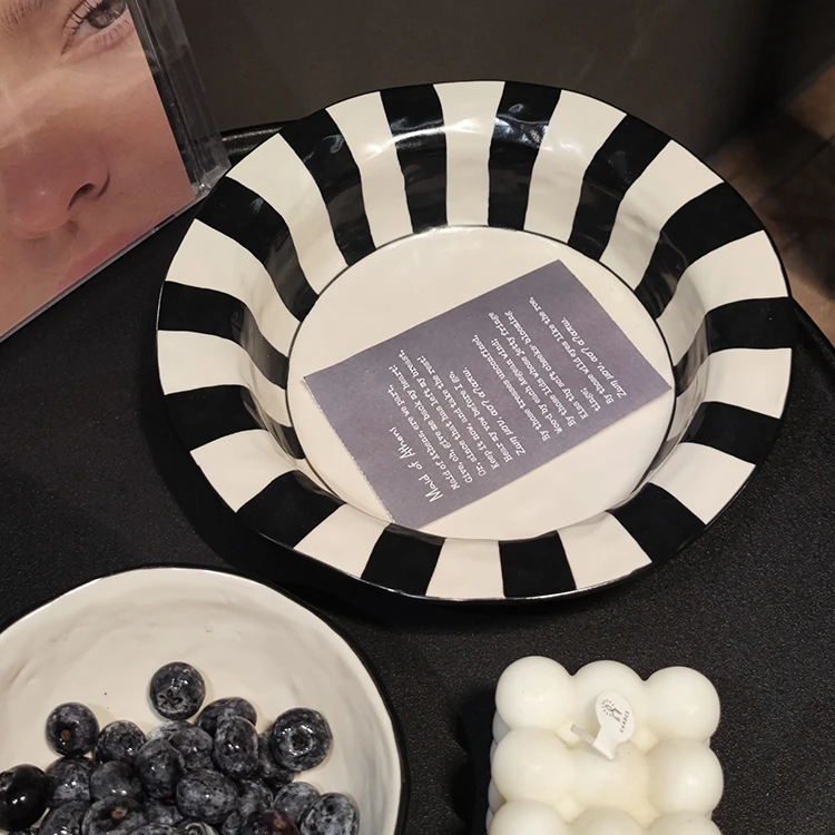 Striped Ceramic Plates - Image 2