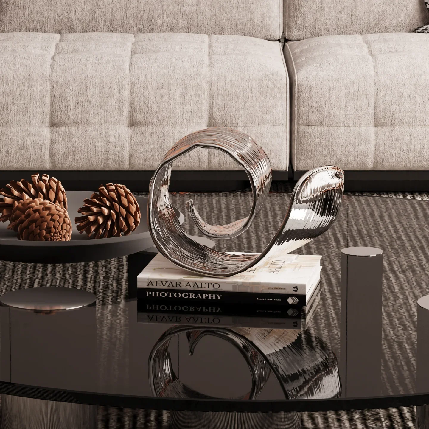 Silver Wave Sculpture - Image 5