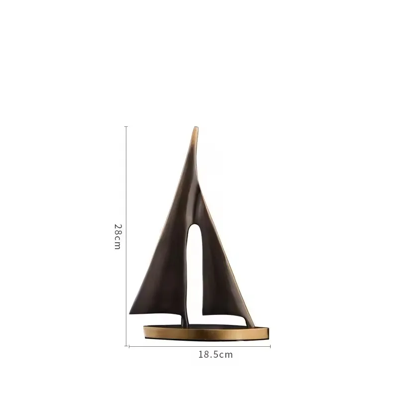 Golden Sailboat Sculpture - Image 9