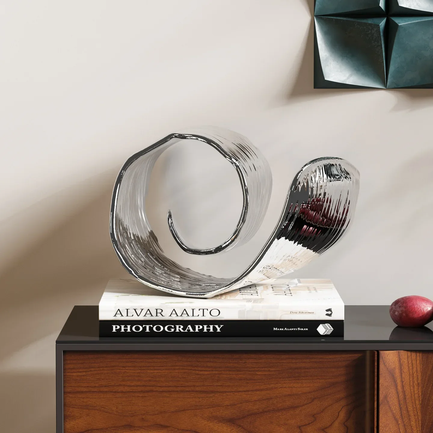 Silver Wave Sculpture - Image 3