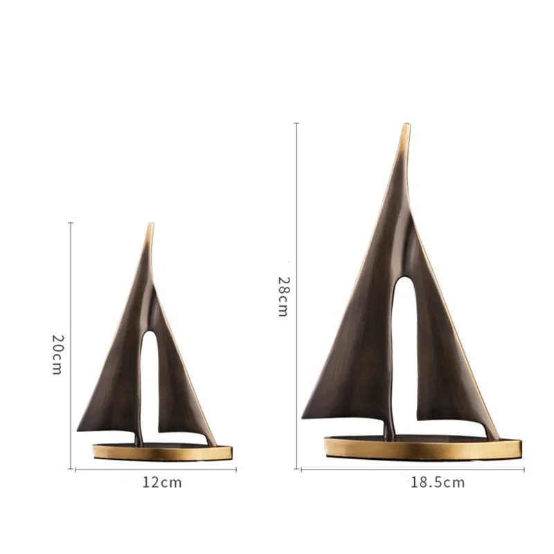 Golden Sailboat Sculpture - Image 5