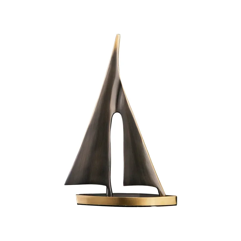 Golden Sailboat Sculpture - Image 6