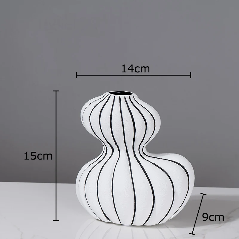 Striped Ceramic Vase - Image 8