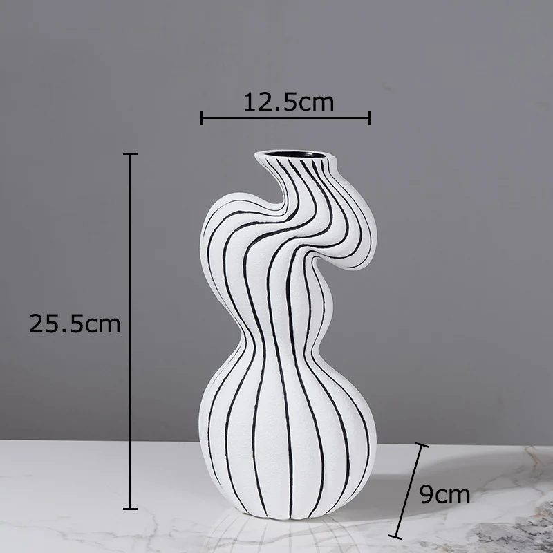 Striped Ceramic Vase - Image 9