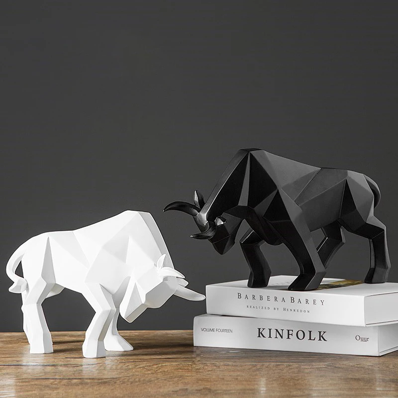 Abstract Bull Figurine