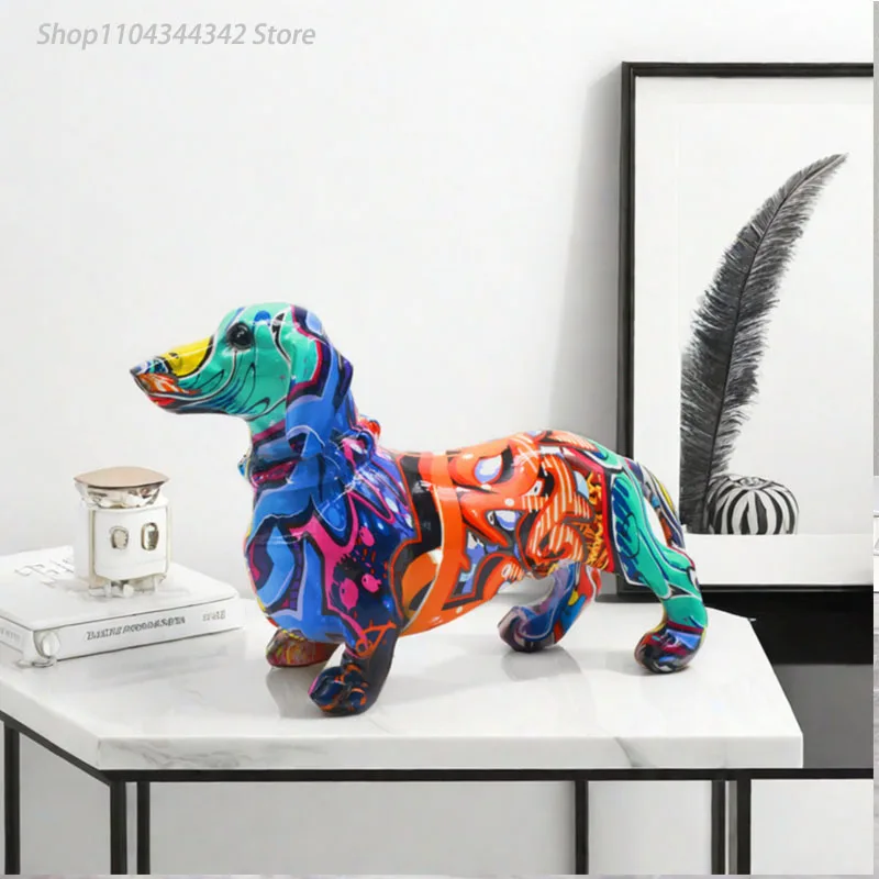 Graffiti Dachshund Statue - Image 4