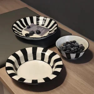 Striped Ceramic Plates