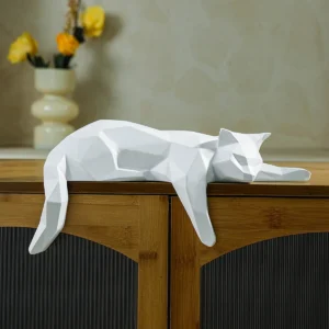 Geometric Cat Statue