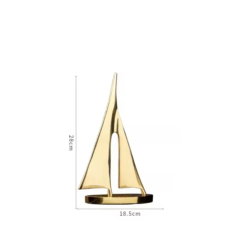 Golden Sailboat Sculpture - Image 7