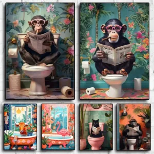 Funny Bathroom Canvas