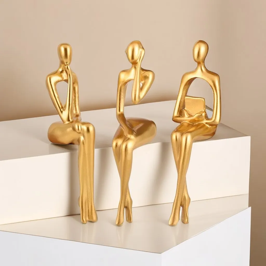 Thinker Figurine Trio