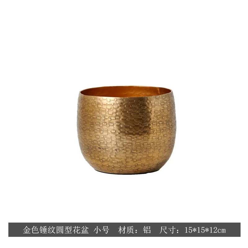 Hammered Metal Flowerpot - Image 7