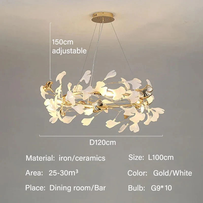Ginkgo Leaf Chandelier - Image 11