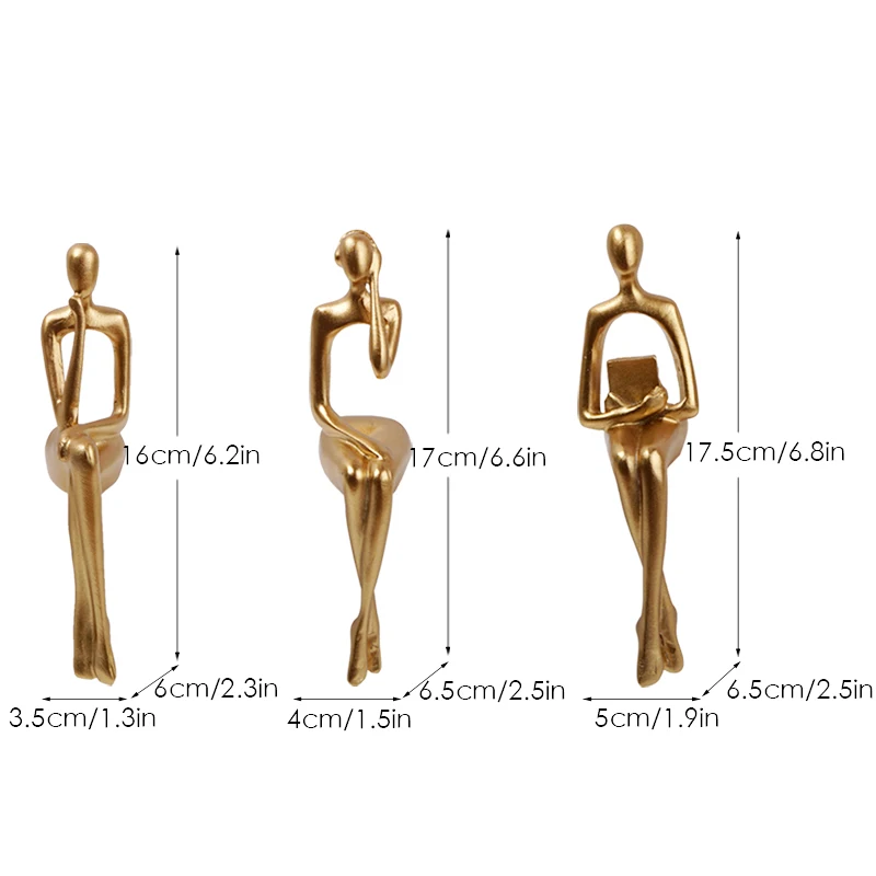 Thinker Figurine Trio - Image 9